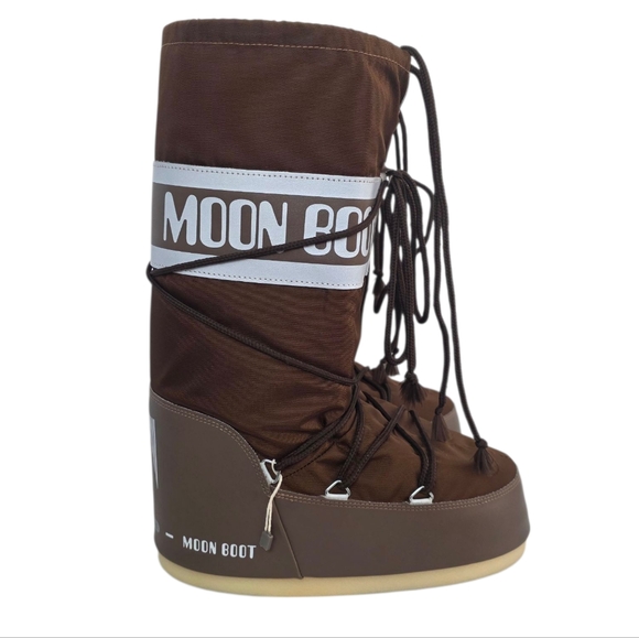 Moon Boot Shoes - Icon Brown Nylon Boots Moon Shitaki  New Without Box US Women 8-9.5 Mens 7-8.5